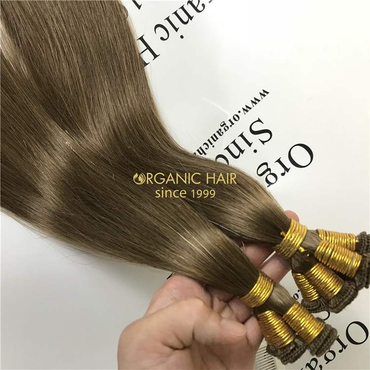 Wholesale best quality remy human virgin hand-tied weft extensions V126