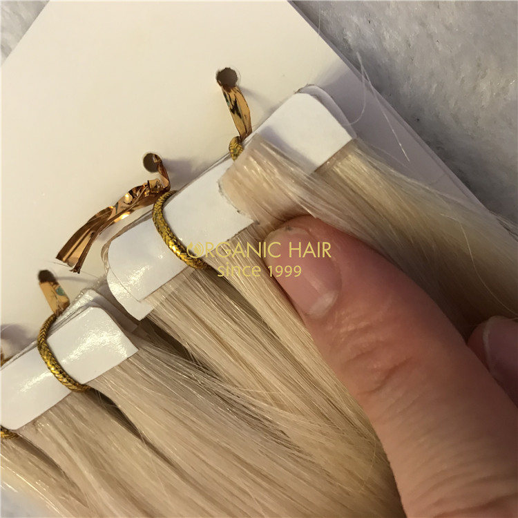 Hot sale human blonde color invisible tape in hair X308
