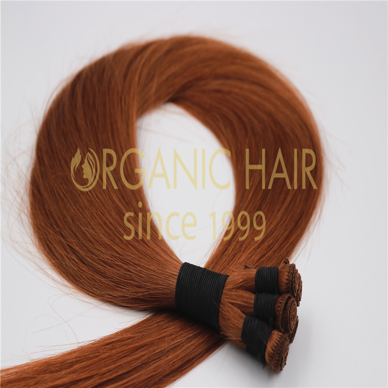 Red hand-tied weft remy hair extensions on sale A26