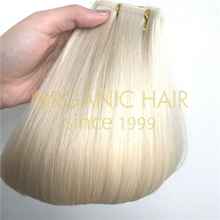 Human flat weft hair extensions wholesale A20