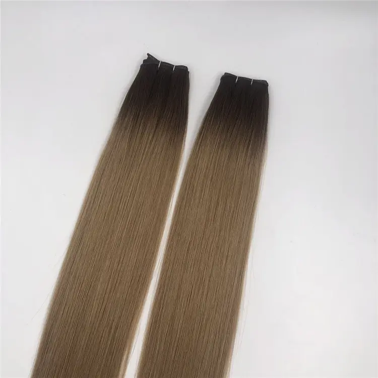 Wholesale human remy Genius weft customized rooted 3/18 color X398