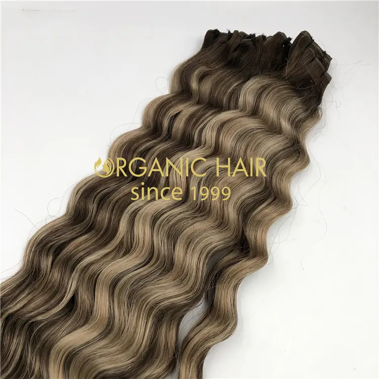 Wholesale human full cuticle Micro weft wavy hair with New Year discount X423