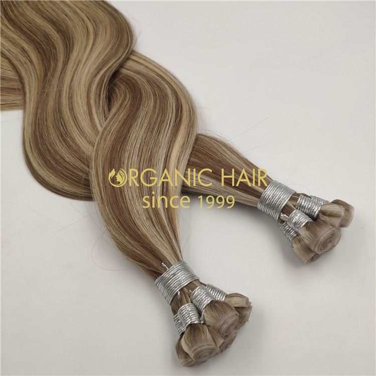 Wholesale human full cuticle Pu skin wefts hair extensions X334