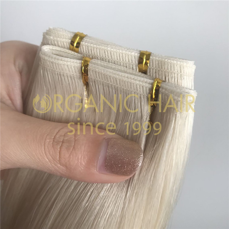 Human flat weft hair extensions wholesale A20