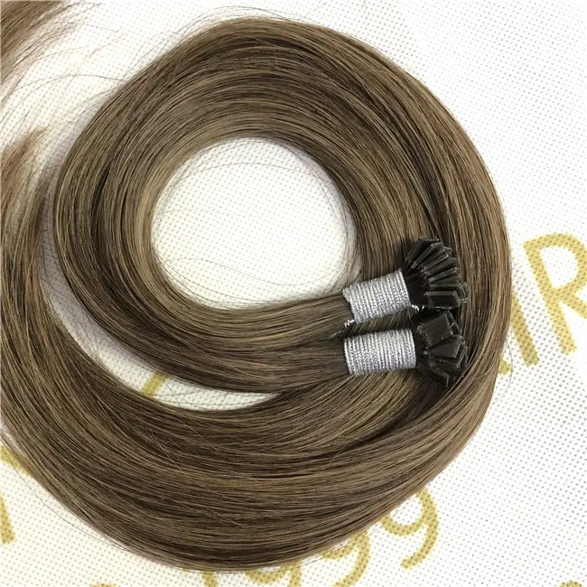 Wholesale human full cuticle intact remy keratin flat tip hair extensions with good discount X431