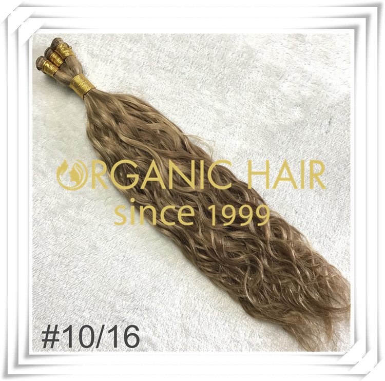 Mixture color #10/16 natural straight hand tied weft C028