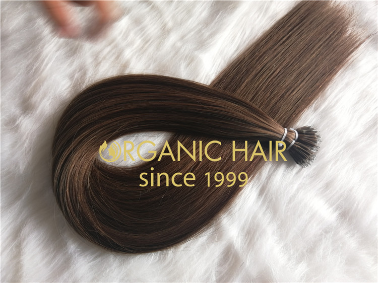 Color 6 nano ring remy hair extensions RB54
