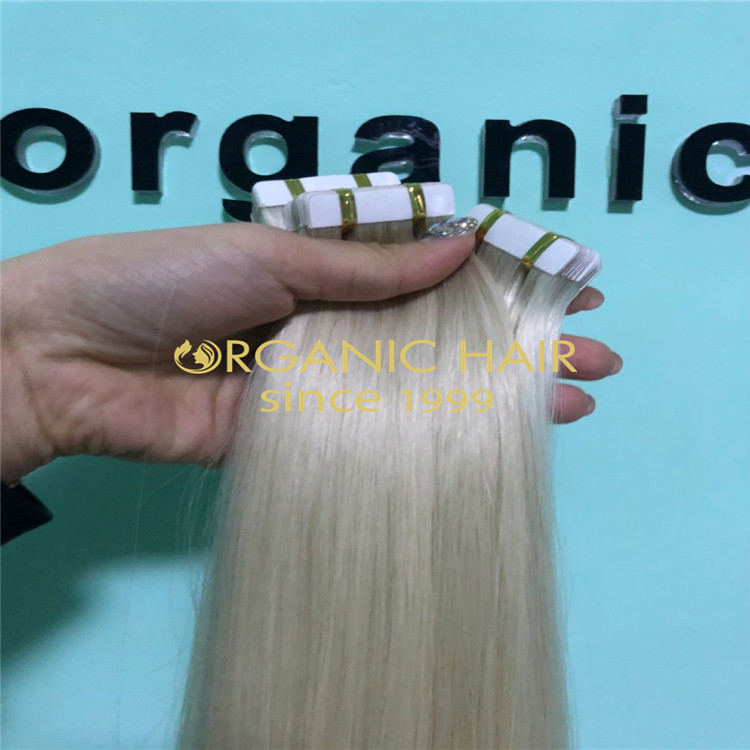 Blonde tape in hair extensions H269