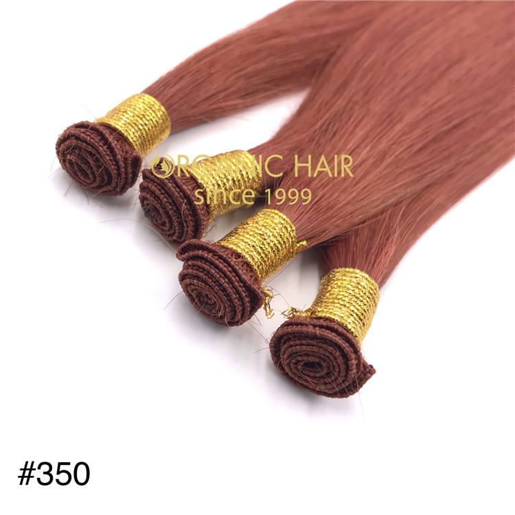 Wholesale high quality 350color hand tied weft extension for utah hair salon X353
