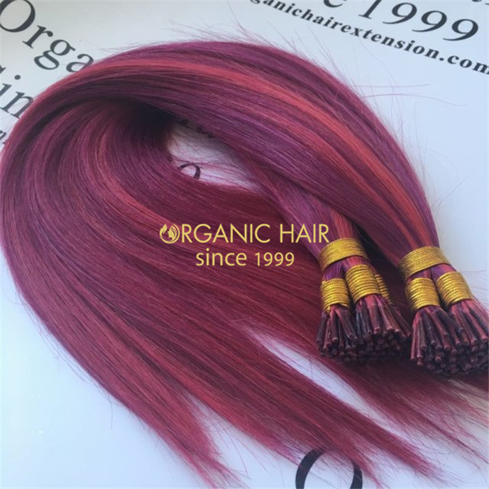 Wholesale human piano color keratin itip hair extensions X322
