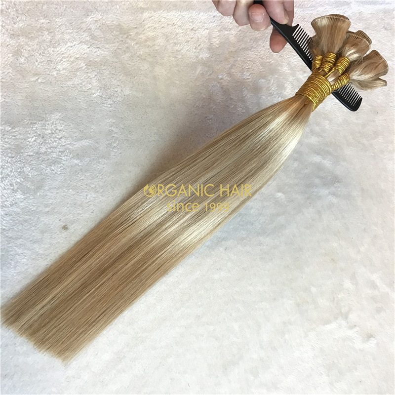 Wholesale strong durable remy human hand tied hairs V117