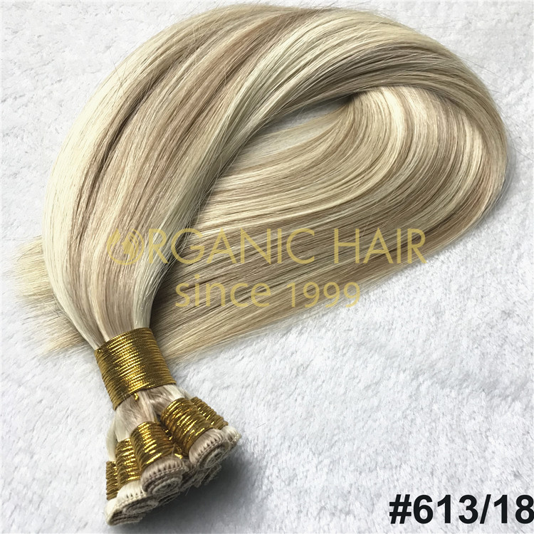 100% cuticle human hand-tied wefts wholesale A07