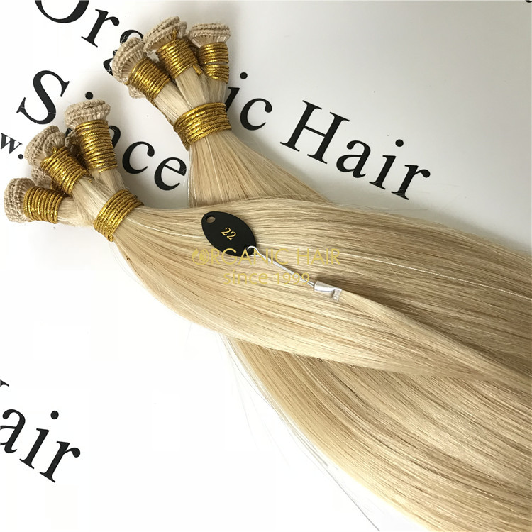 #613 hand tied weft double drawn hair extensions CNY018