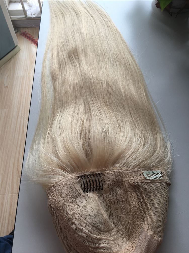 Virgin European hair Jewish wig, blonde color, 8-30inch, 130%-180% density h37