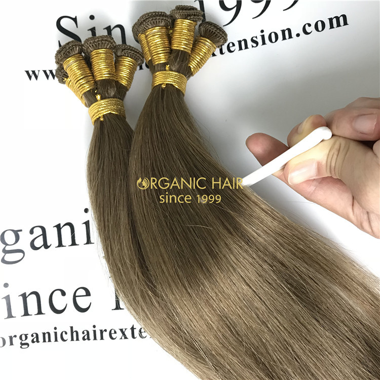 Wholesale best quality remy human virgin hand-tied weft extensions V126