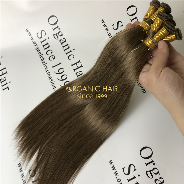 Wholesale best quality remy human virgin hand-tied weft extensions V126