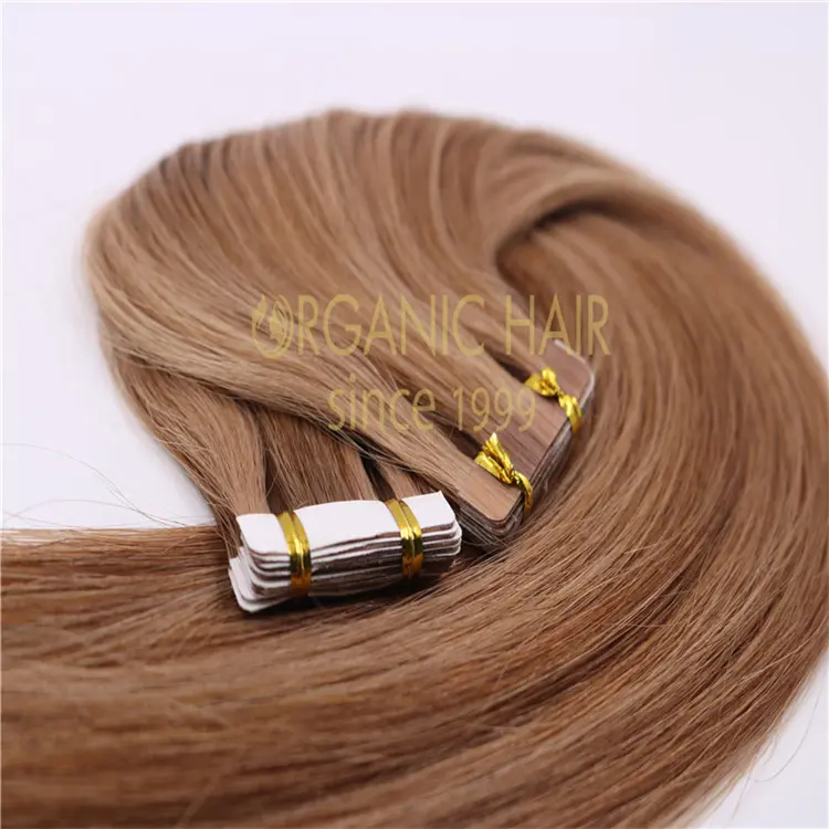Warm color easy using full cuticle tape in human hair extensions wholesale V