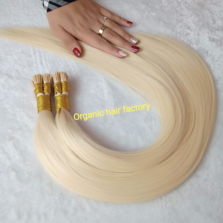 The lightest blond #60 i tip hair extension with best cuticle hair RB17