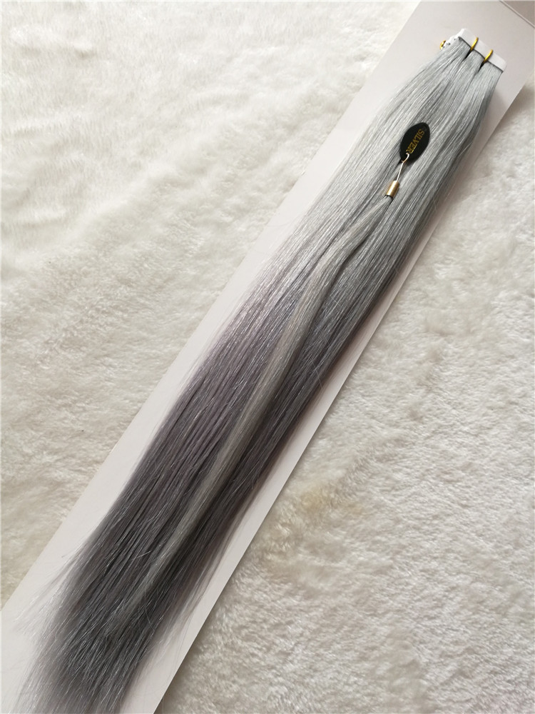 Sliver color Straight Virgin human hair tape ins, all length, all color available h33