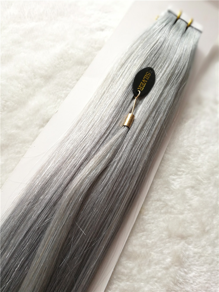 Sliver color Straight Virgin human hair tape ins, all length, all color available h33