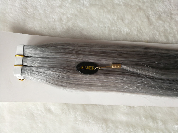 Sliver color Straight Virgin human hair tape ins, all length, all color available h33