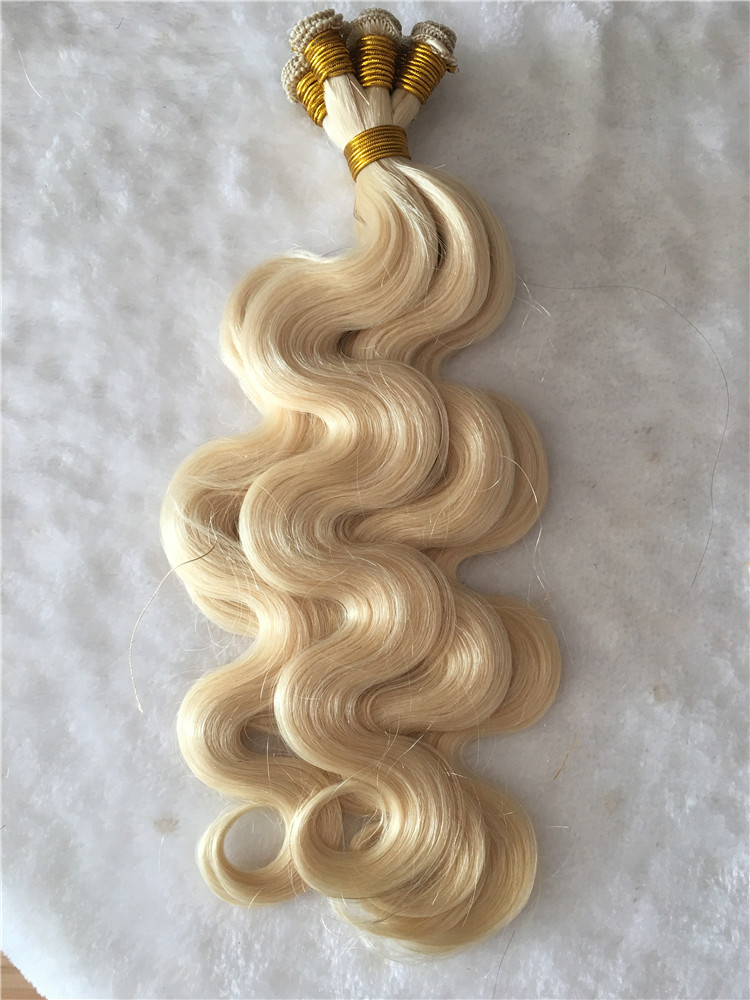 Remy human hair hand tied weft, double drawn， bodywave, #60, one donor braid hair  h28