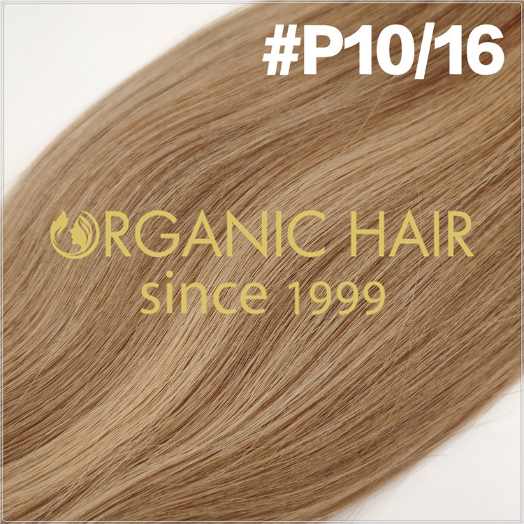 European Invisible hair #P10/16 hybrid weft extensions C098