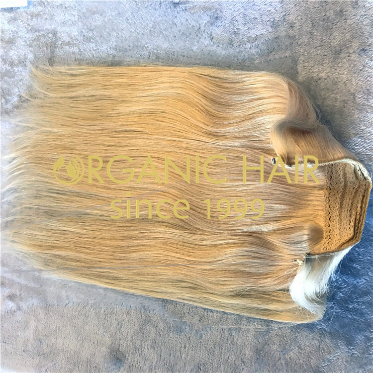 Top quality product Full cuticle hair extensions:blonde #60 halo hair H60