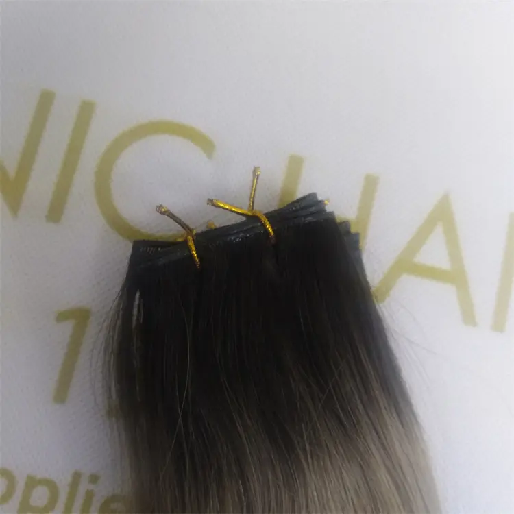 Beautiful color double drawn human hair genius weft wholesale V