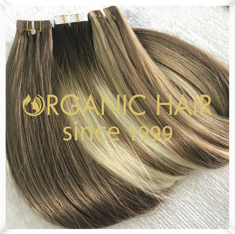 Beautiful custom color tape in hair extension C033