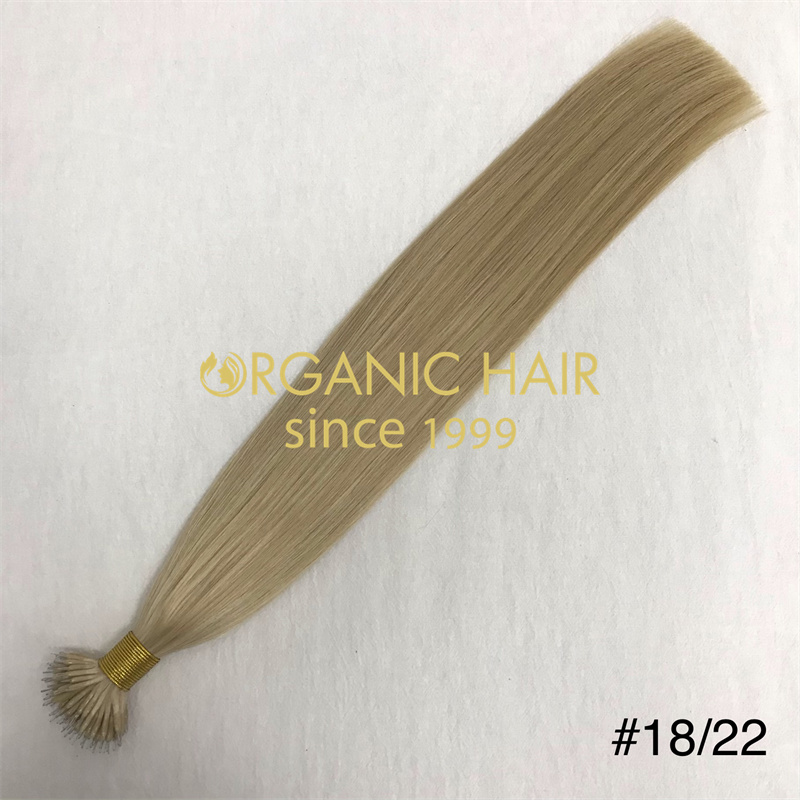 Durable and reusable remy human hair nano ring extensions whiolesale V103