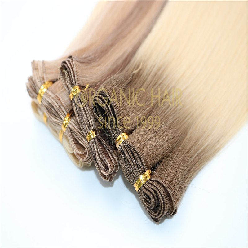 Best human hair hand-tied weft extensions wholesale  A16