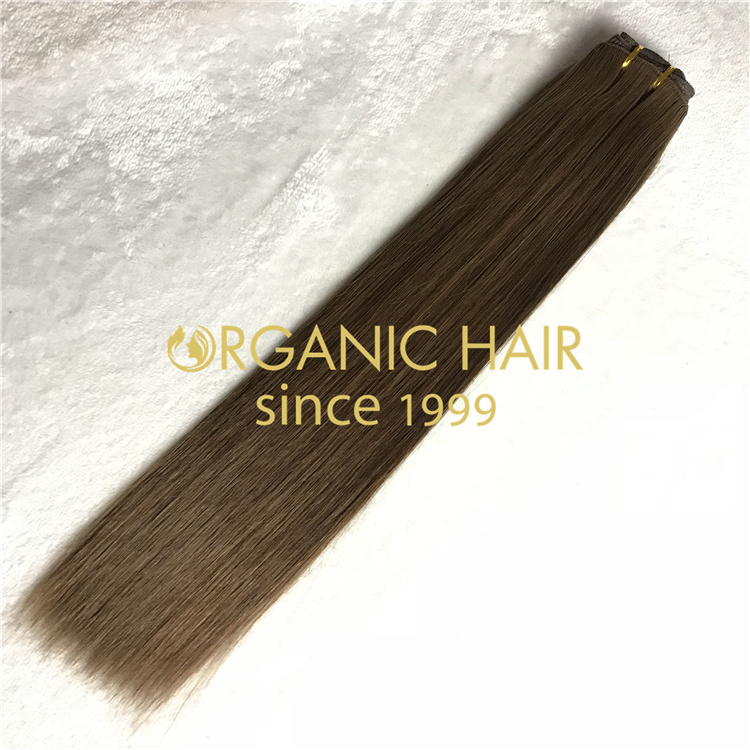 Wholesale durable silky soft machine weft hair extensions V22