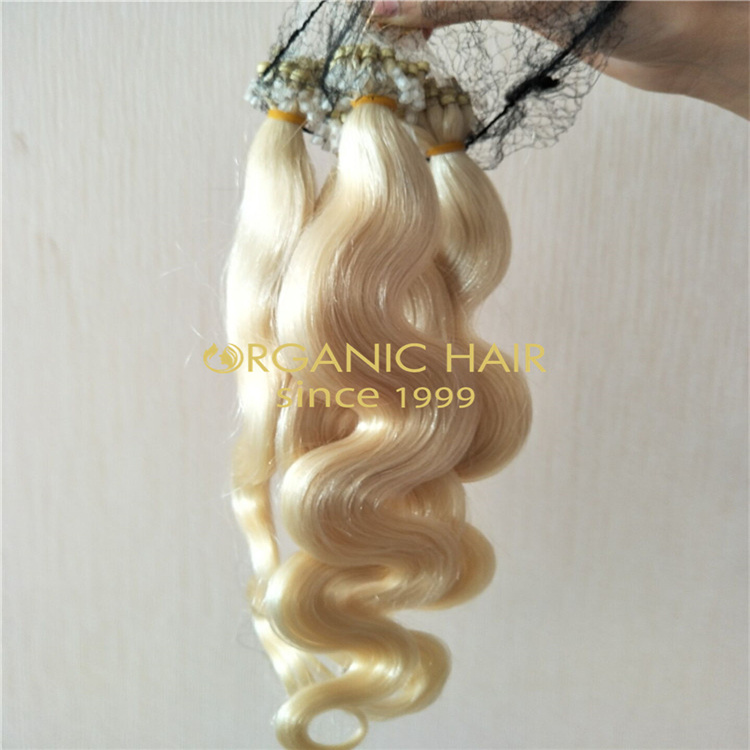 Remy hair micro ring hair extensions wholesale V70