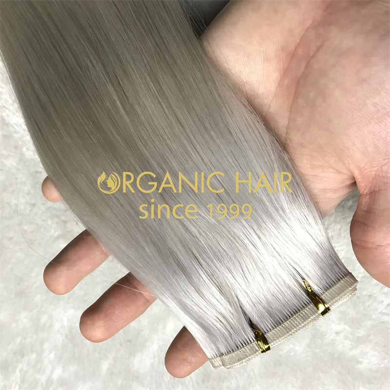 Best silver durable seamless remy human hair extensions supply V101