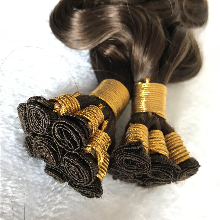 Wholesale human curly handtied weft factory price J10