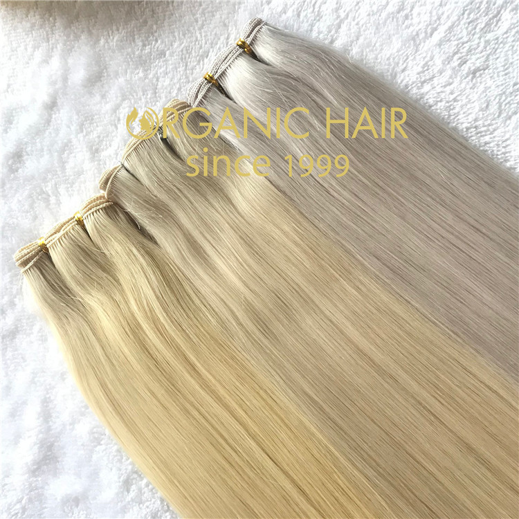 Full cuticle double drawn human virgin handtied weft J15