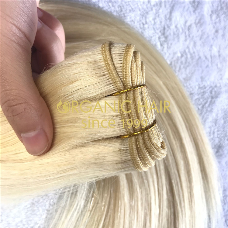 Wholesale best blonde human machine weft V41