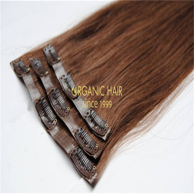 Premium remy human clip-in hair extensions factory V105