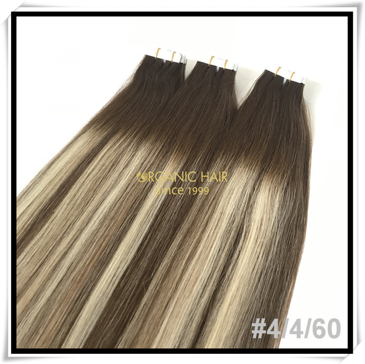 Dark color custom color tape in hair extension C021