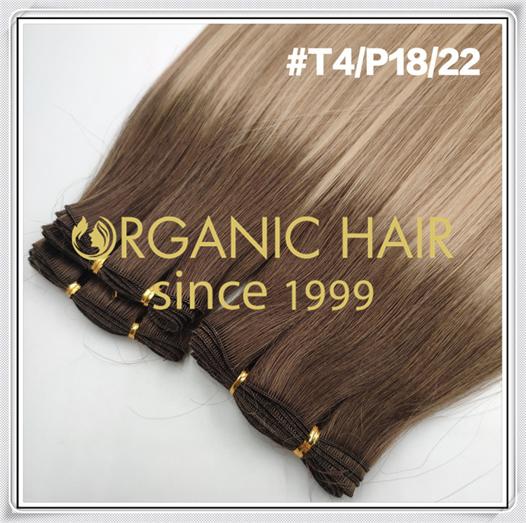 Custom color #T4/P18/22 wholesale hand tied hair C088