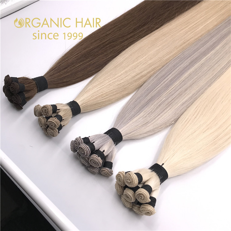 Wholesale human full cuticle hand tied wefts and customized color X346