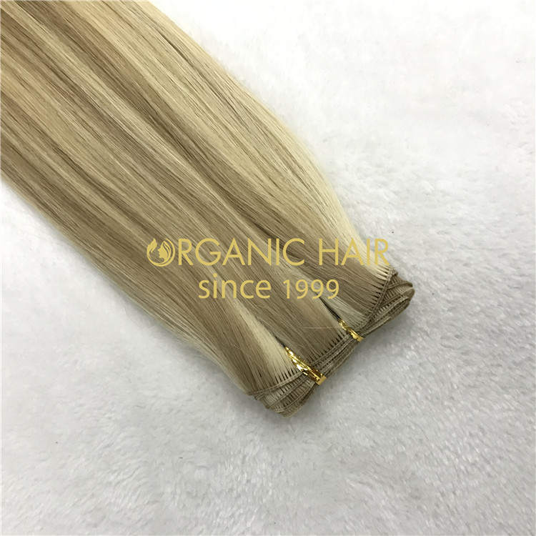 Wholesale human full cuticle remy hand tied wefts 18/60 piano color X367