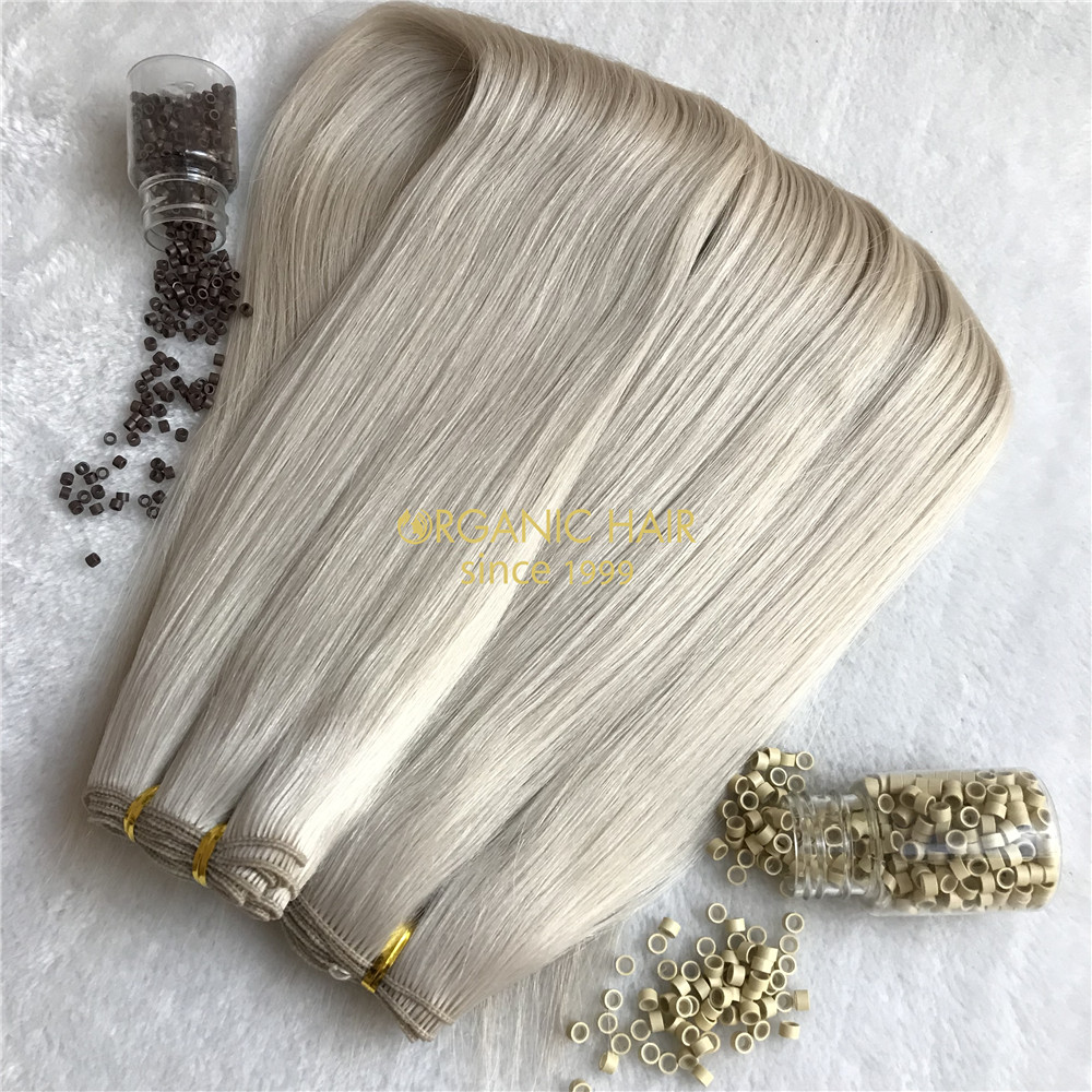 Ash blonde color hand tied wefts and customized color X260