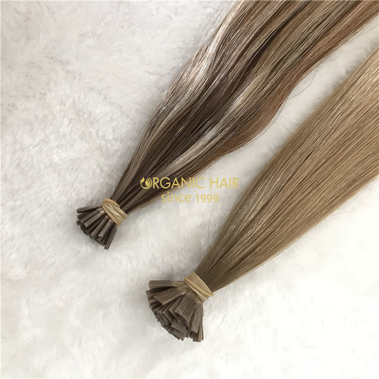 Human customized color keratin tip hair extensions X263