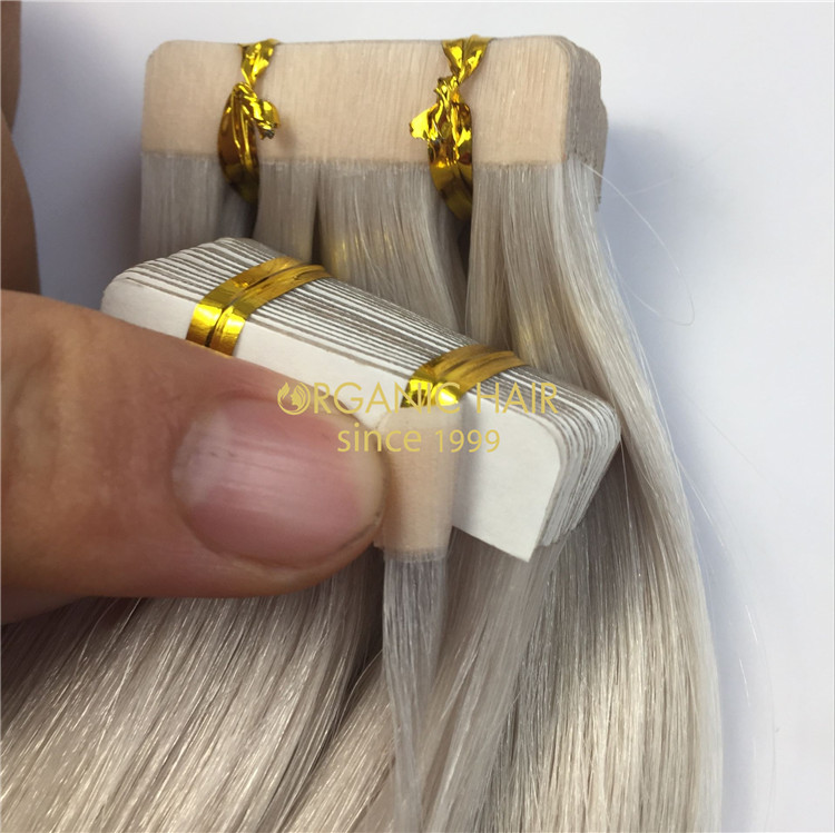 Hot sale ash blonde color cuticle intact tape in hair extensions X259