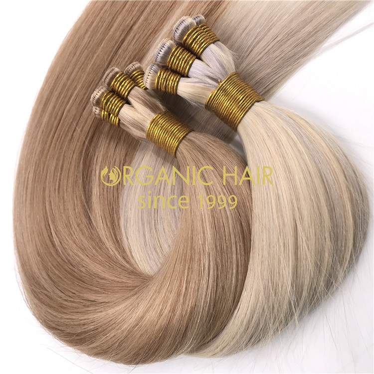 Wholesale customized color human full cuticle intact hand tied wefts X327