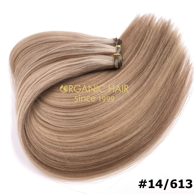 Customized piano color cuticle intact hand tied wefts hot sale X255