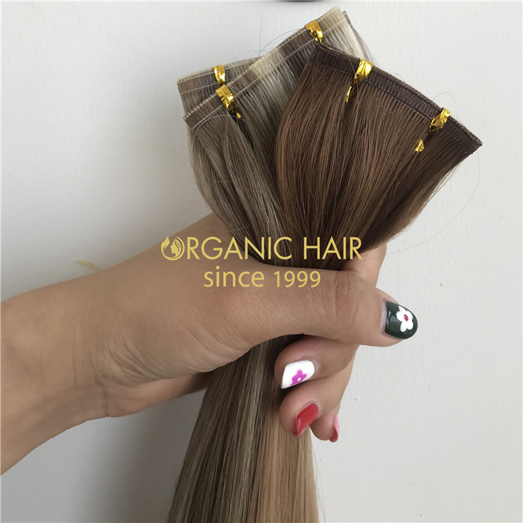 Human cuticle intact flat wefts hair extensions and good reviews X256