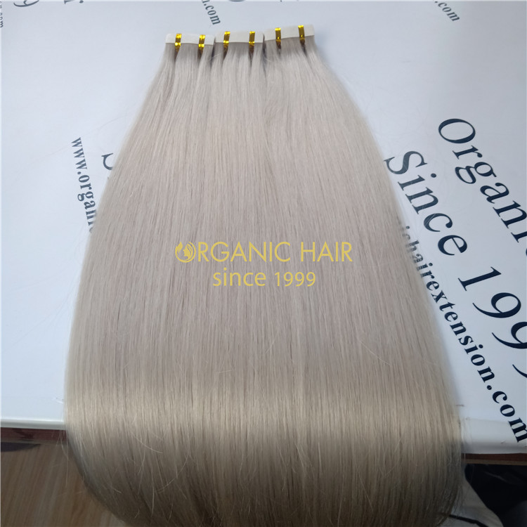 Hot sale ash blonde color cuticle intact tape in hair extensions X259